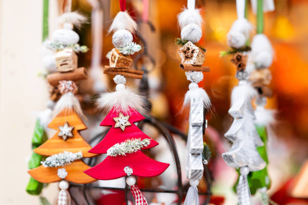 Handmade Christmas Tree Ornaments with Decorative Accents