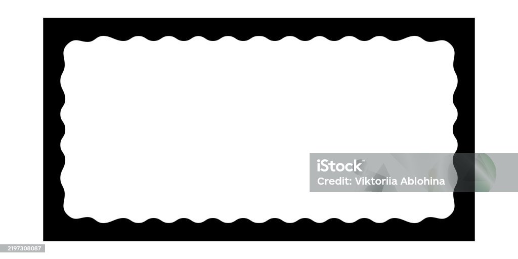 Rectangle Frame Curvy Rectangle Frame With Wavy Inner Edges Rectangular Vignette With Curvy ...