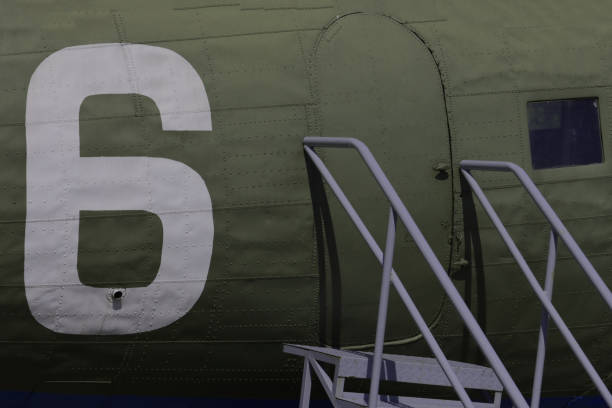 istock Stepladder ladder attached to the airplane door. 2197308181