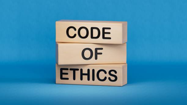 istock Code of ethics symbol. Concept words Code of ethics on wooden blocks.Business and Code of ethics concept. Copy space.3D rendering on blue background. 2197308646