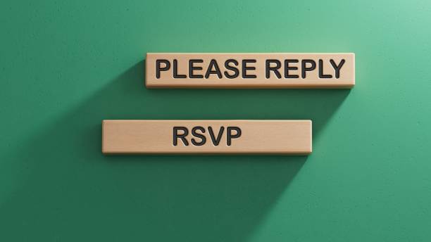 istock Word rsvp. Wooden small cubes with letters. Wooden cube blocks. Copy space.3D rendering on green background. 2197308732