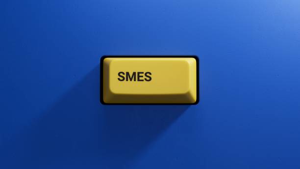 istock Small and medium-sized enterprises Word Written In yellow button.close up button of keyboard,Business Concept.3D rendering on blue background. 2197308782