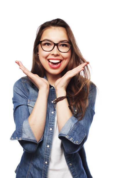 istock calm and friendly woman with glasses 2197310875