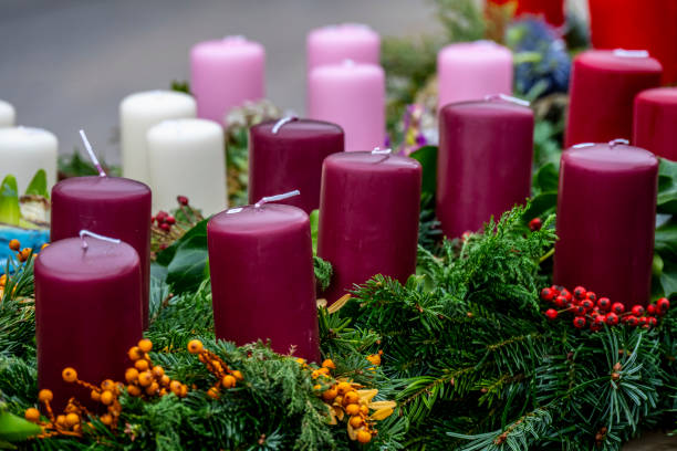 Christmas candles ready to be lit