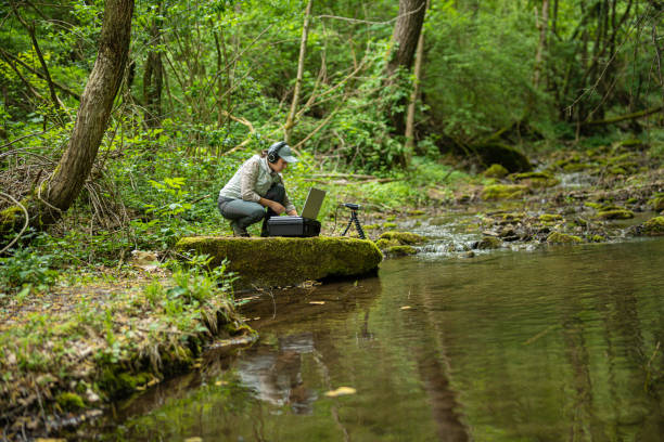 istock River Habitats Monitoring. Hydrologist Fieldwork. 2197320469