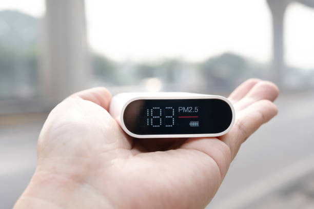 istock air pollution monitor PM 2.5 concept. 2197322091