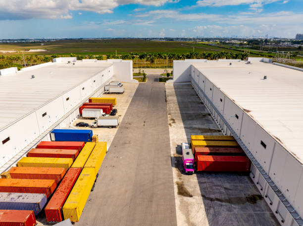 istock Distribution warehouses in Doral Miami Florida by landfills 2197325949
