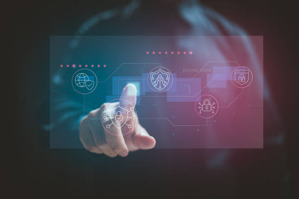 Enhancing Cybersecurity with Advanced AI Technology. The integration of AI-driven systems to protect digital assets and networks. stock photo