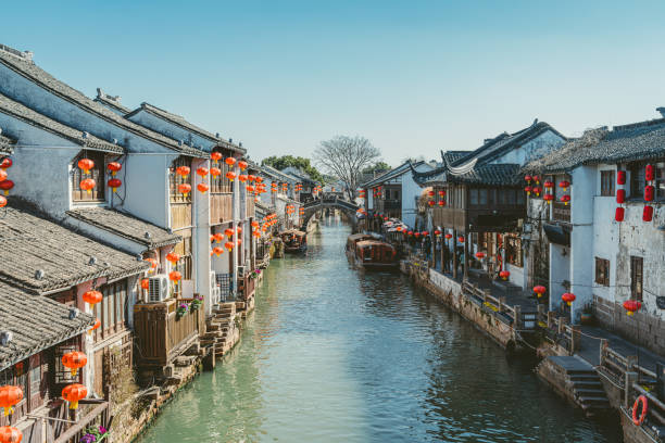 Shangtang street, Beautiful Chinese old village, Asia, China - East Asia, Jiangsu Province, Shanghai, Suzhou