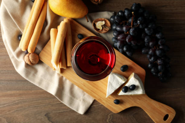 istock Concept of delicious alcohol drink, wine, top view 2197328346