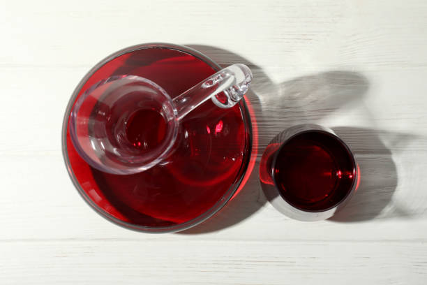 istock Concept of delicious alcohol drink, wine, top view 2197329092