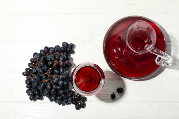 istock Concept of delicious alcohol drink, wine, top view 2197329104
