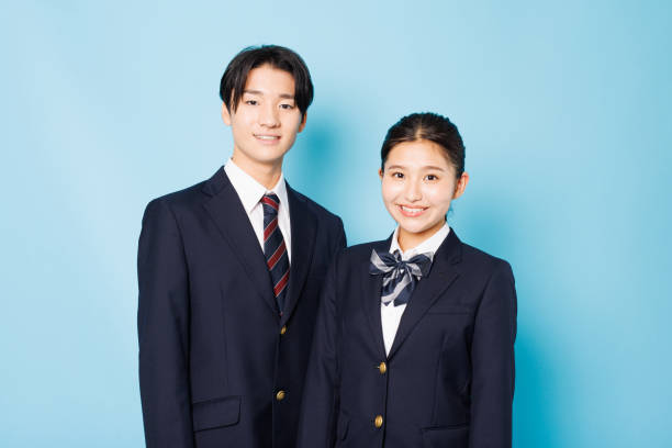 Portrait of Asian teenagers in high school uniform