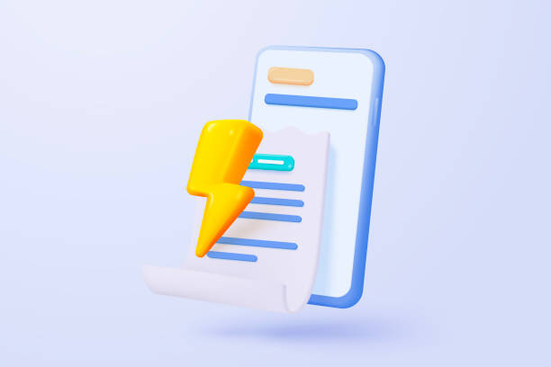 istock 3D bill icon for payment transaction with notice. paper receipt for shopping offer in store. Business invoice bill expenses idea concept. 3d invoice list icon vector render illustration 2197337300