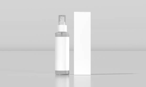 istock Cosmetic Spray Bottle with Packaging Box on White Background 2197337758