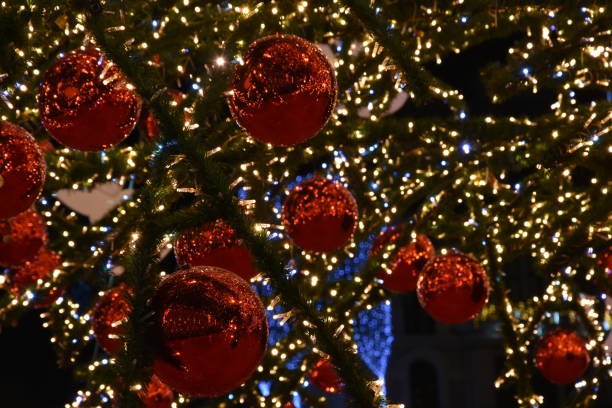 istock New Year's toys on the New Year's tree 2197343625