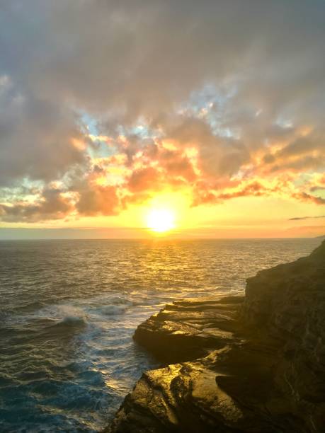 istock Sunset at Spitting Cave, Oahu, Hawaii 2197347644