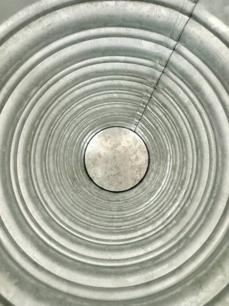 abstract close up of metal can interior
