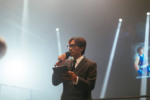 istock Announcer During Fight Match In Stadium 2197351155