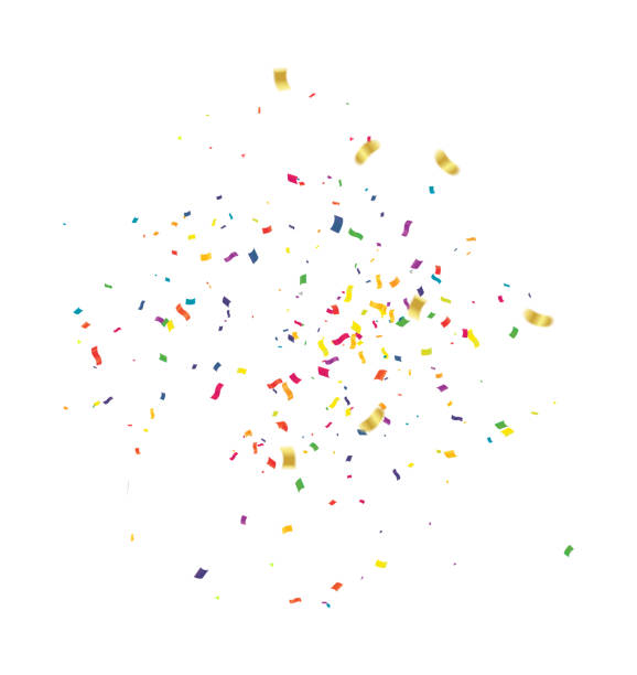 istock Abstract colorful confetti banner, isolated on transparent background 2197351450