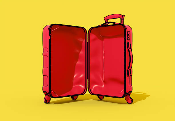 istock Plastic Travel Luggage Suitcase Cartoon 2197360269