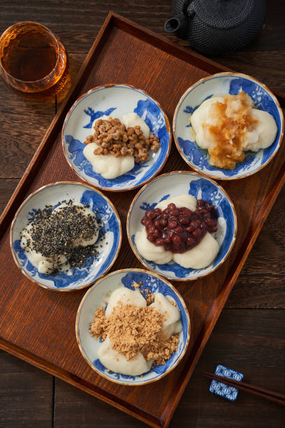 Freshly Pounded Mochi with Five Traditional Flavors – A Rustic Japanese Delight