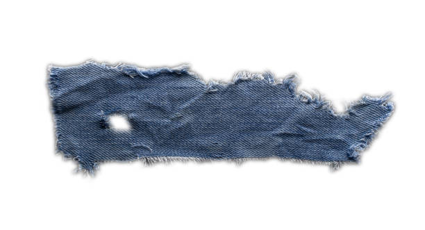 istock jeans. a frayed and torn piece of denim rag 2197362472
