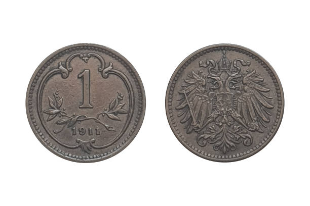 istock 1 Heller 1911 coin. Coin of Austrian Empire 2197364828