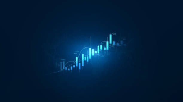 istock Stock growth graph chart and analysis of financial exchange stock market and economic data business investment. 2197367363