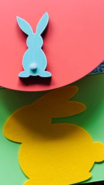istock Rabbit shapes on colorful backgrounds 2197373458