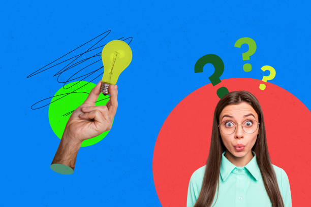 istock Sketch template design 3D collage composite of challenge mind eureka startup decision hand hold idea lamp young woman amazed face emotion 2197380709