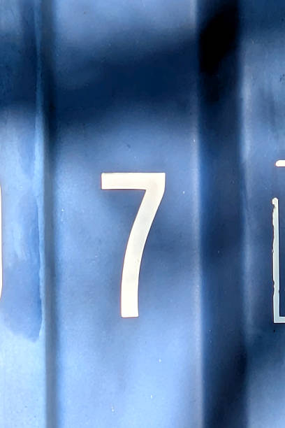 istock Written Wording in Distressed State Typography Found Number seven, 7 2197383283