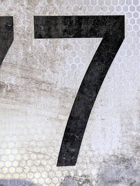istock Written Wording in Distressed State Typography Found Number seven, 7 2197383291