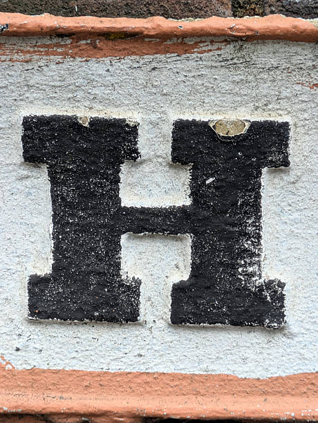 Written Wording in Distressed State Typography Advertising Letter H