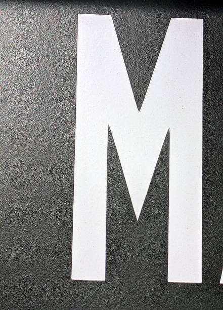 Written Wording in Distressed State Typography Advertising Letter M