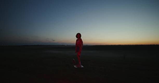 Free Stock Photo of Person Standing in Field Under Night Sky | Download ...