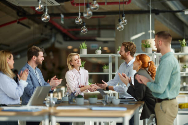 istock Applauding on successful business agreement! 2197387949