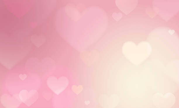 istock Pink lovely background with hearts bokeh and glitter. Pastel vector illustration fantasy gradient for Valentine Day. Romantic blurred sky with sparkles and stars. Valentine's Day, Mother's Day. 2197403456