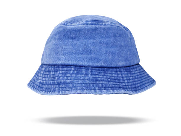istock Blue denim bucket hat isolated on white background. 2197415048