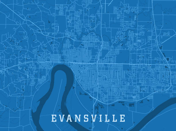 Evansville IN City Vector Road Map Blue Horizontal Evansville IN City Vector Road Map Blue Horizontal. All source data is in the public domain. U.S. Census Bureau Census Tiger. Used Layers: areawater, linearwater, roads. evansville indiana stock illustrations
