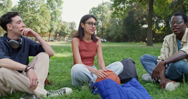 istock A group of students in the park 2197422666