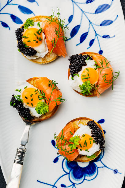 istock Blinis With Quail Eggs Smoked Salmon and Caviar 2197423280