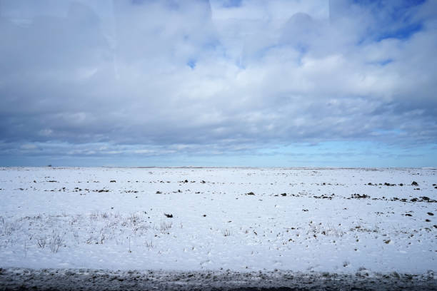Snowcapped hill ridge- Reykjavik, Iceland