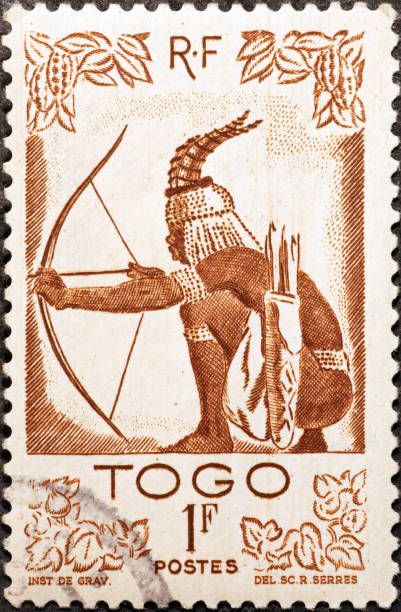 istock Beautiful postage stamp of an archer 2197425773