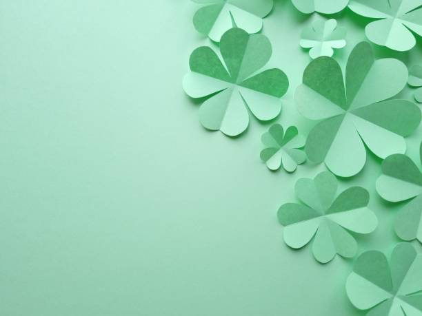 istock Paper green clover background 2197427815