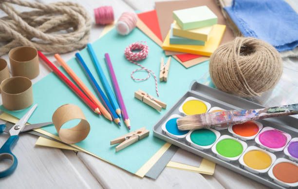 istock Crafting with paper, cardboard and vibrant colors 2197433888