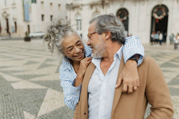 istock Joyful Embrace: A Loving Moment in the Park 2197434445