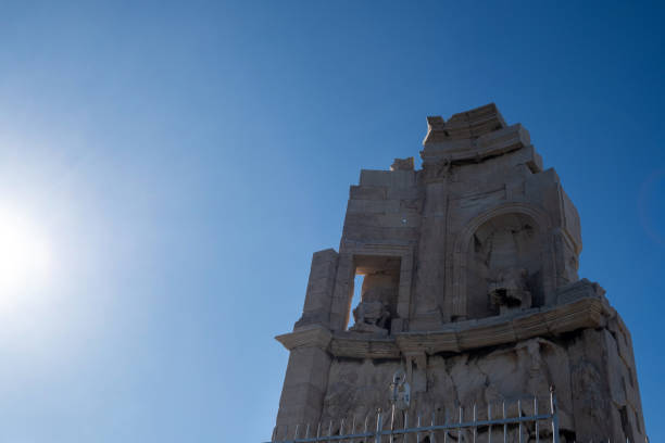 istock Athens, Greece, Philopappos Monument up on the hill, blue sky 2197435236