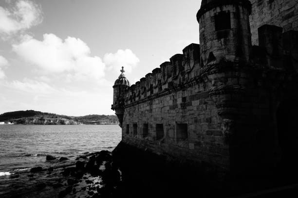 Lisbon, Portugal, January 04 2024: Popular touristic attraction Belem tower during day time in Lisbon, Portugal.