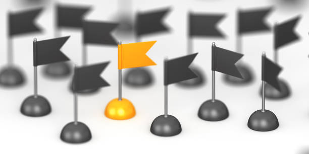 istock Unique yellow map pin. Stand out from the crowd. 2197444147